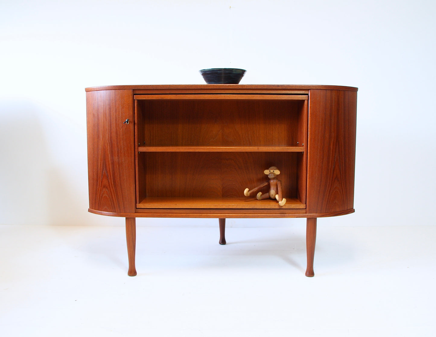 SOLD - Norwegian Revolving Corner Drinks Cabinet - Teak, 1960s