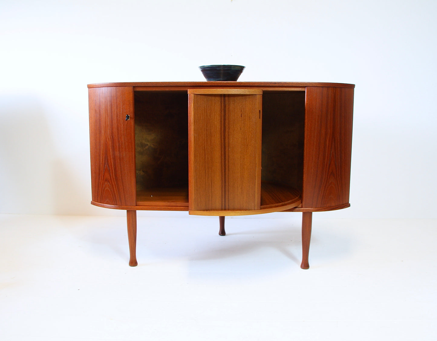 SOLD - Norwegian Revolving Corner Drinks Cabinet - Teak, 1960s