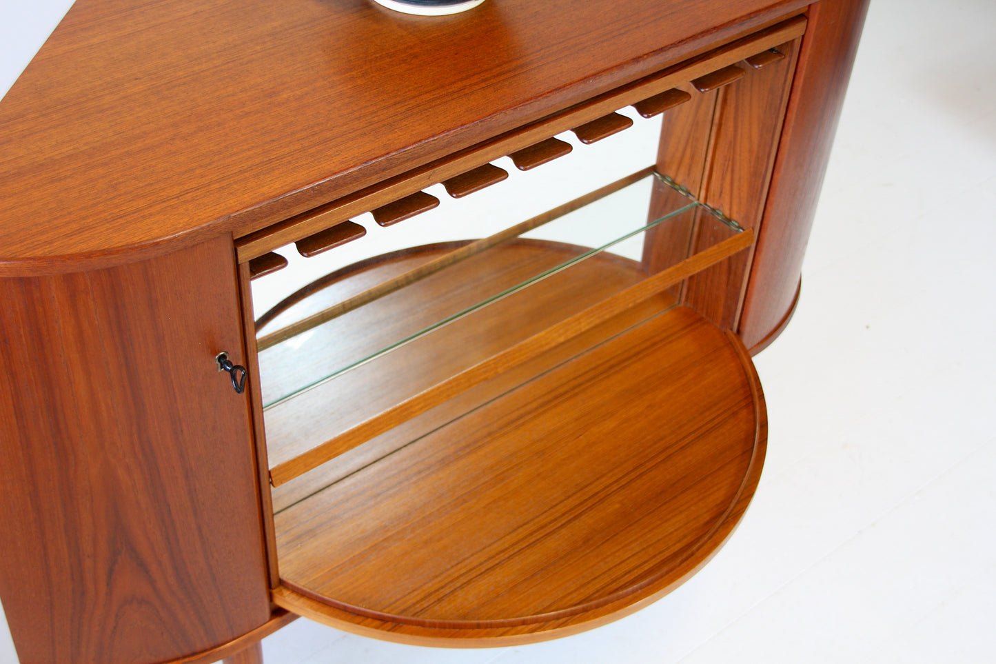 SOLD - Norwegian Revolving Corner Drinks Cabinet - Teak, 1960s