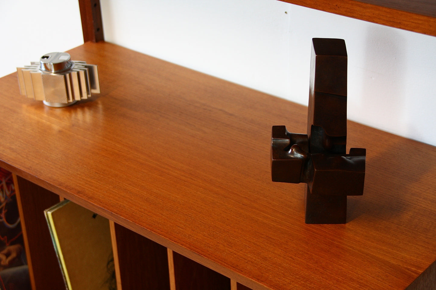 SOLD - Poul Cadovius Wall Shelving System - Vinyl Record Cabinet Teak 1960s