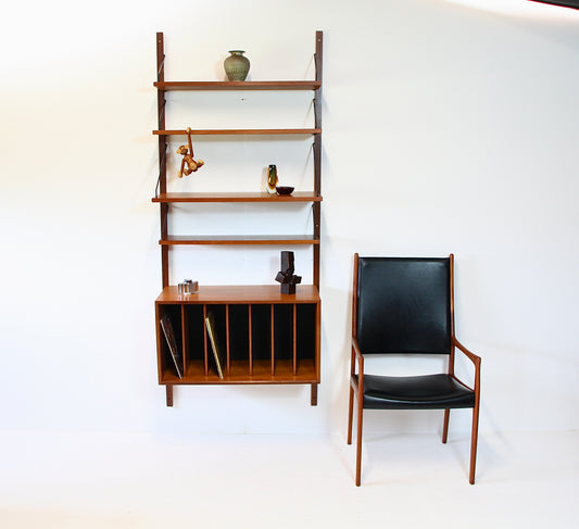 SOLD - Poul Cadovius Wall Shelving System - Vinyl Record Cabinet Teak 1960s
