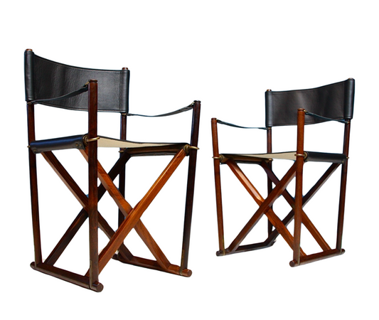 Mogens Koch MK41 Solid Rosewood & Leather Folding Chairs for Interna