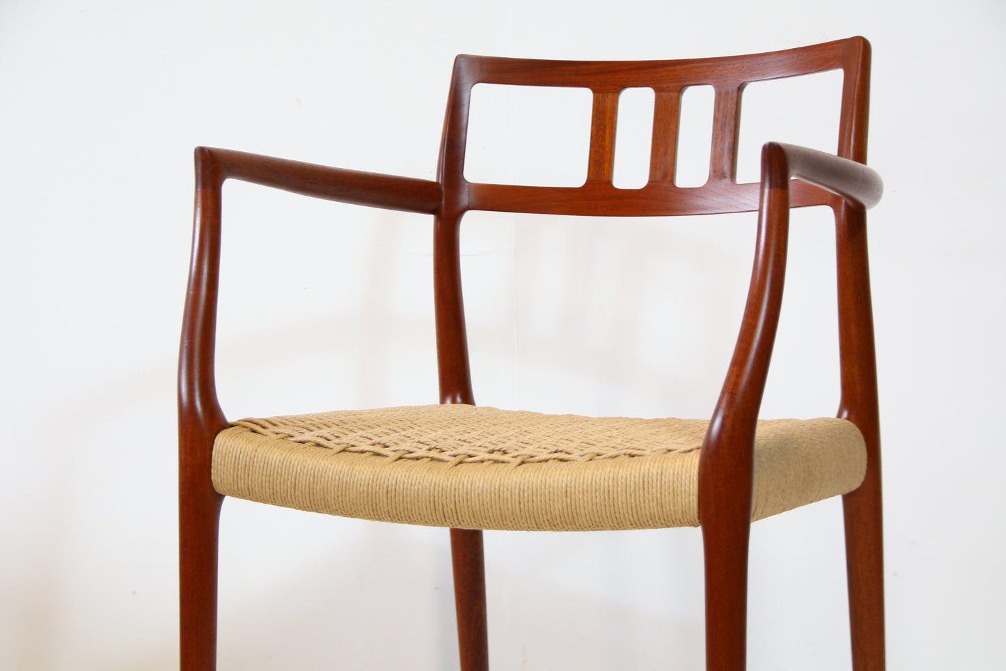 Armchair by Niels Moller - Teak & Papercord - Model 64