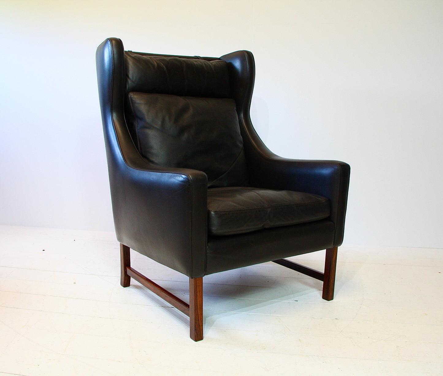 Fredrik Kayser Leather & Rosewood Armchair for Vatne Møbler c.1960