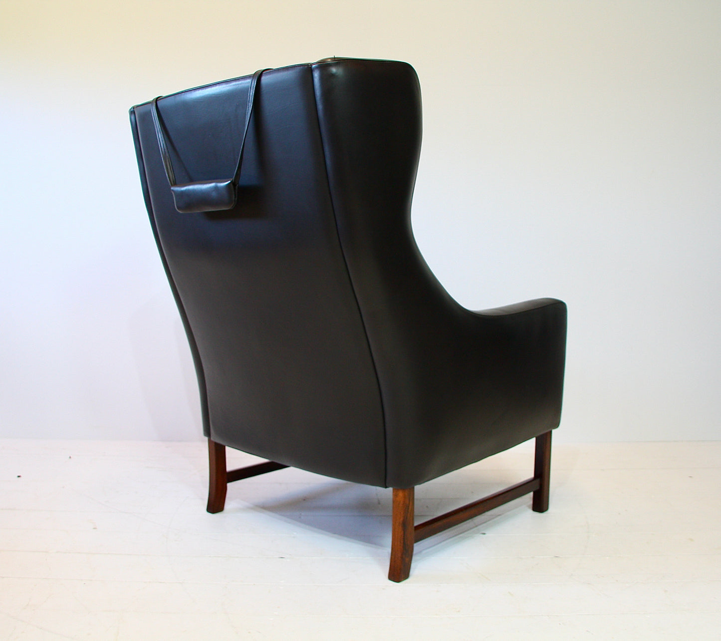 Fredrik Kayser Leather & Rosewood Armchair for Vatne Møbler c.1960