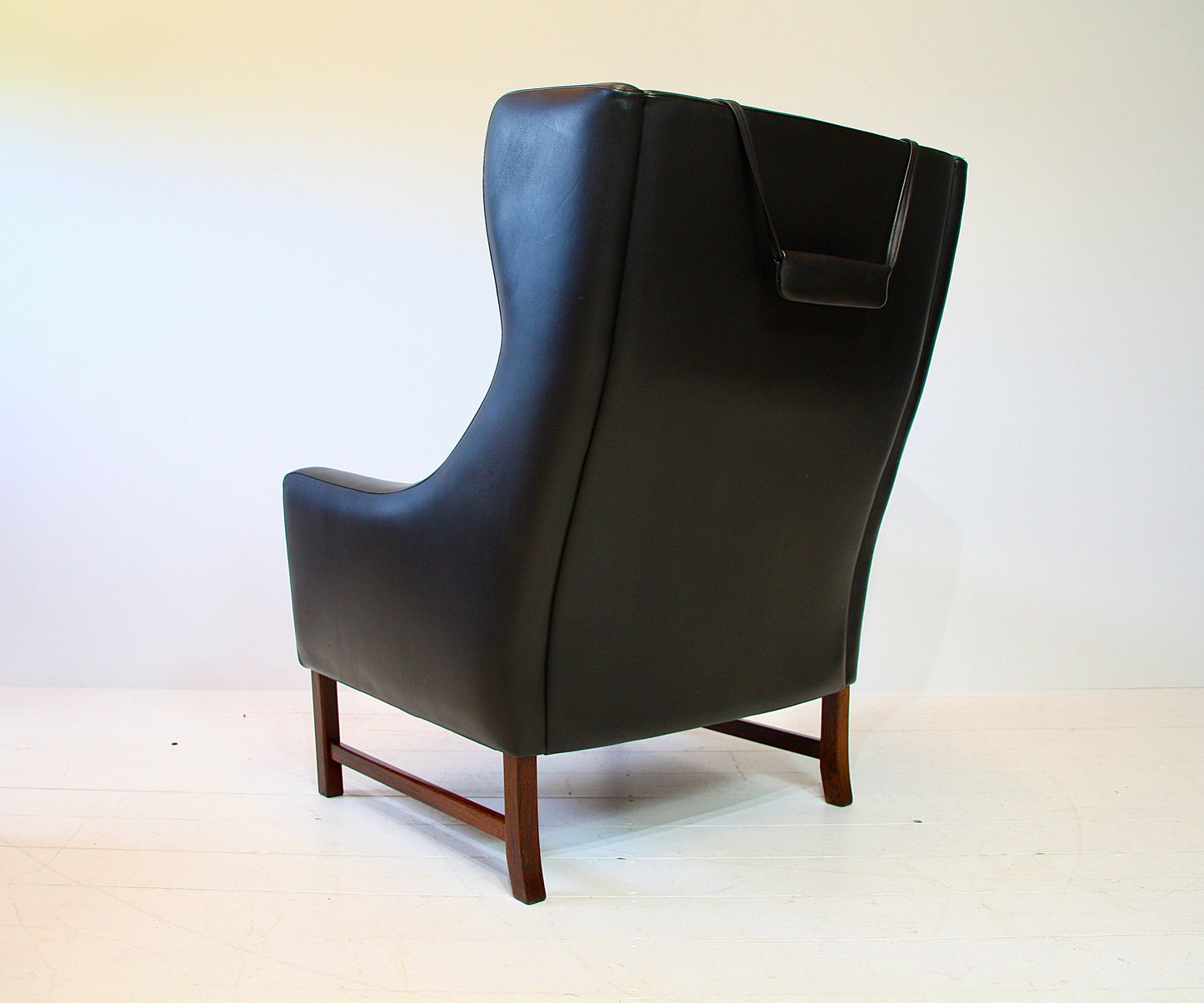 Fredrik Kayser Leather & Rosewood Armchair for Vatne Møbler c.1960