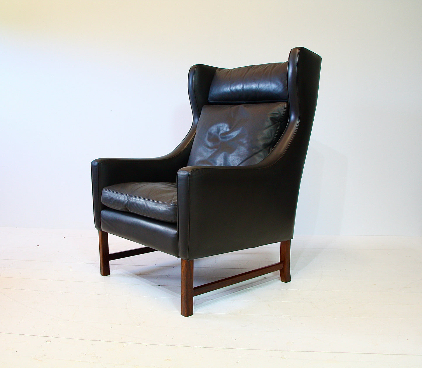 Fredrik Kayser Leather & Rosewood Armchair for Vatne Møbler c.1960