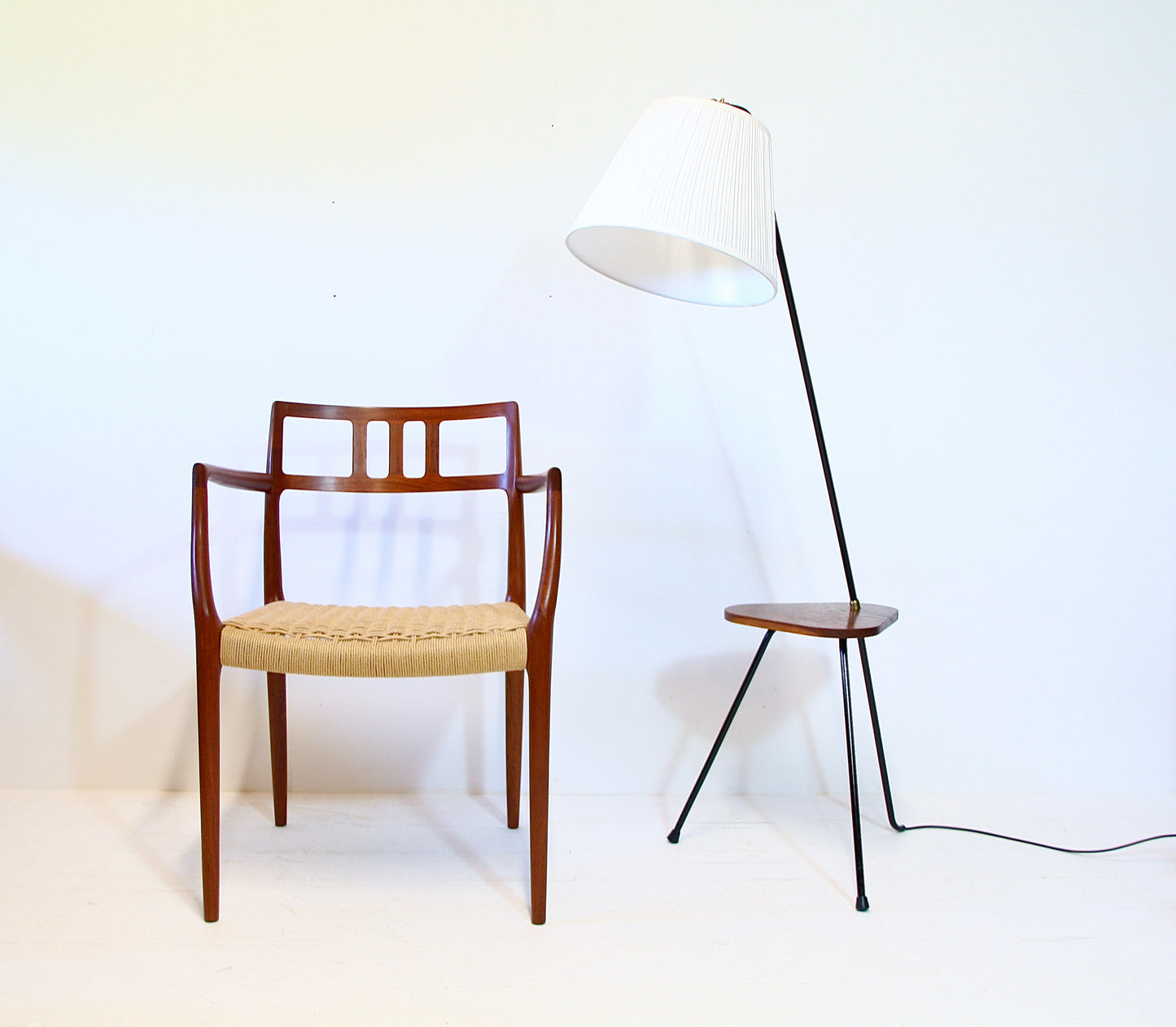 Scandinavian Grasshopper Floor Lamp c.1950