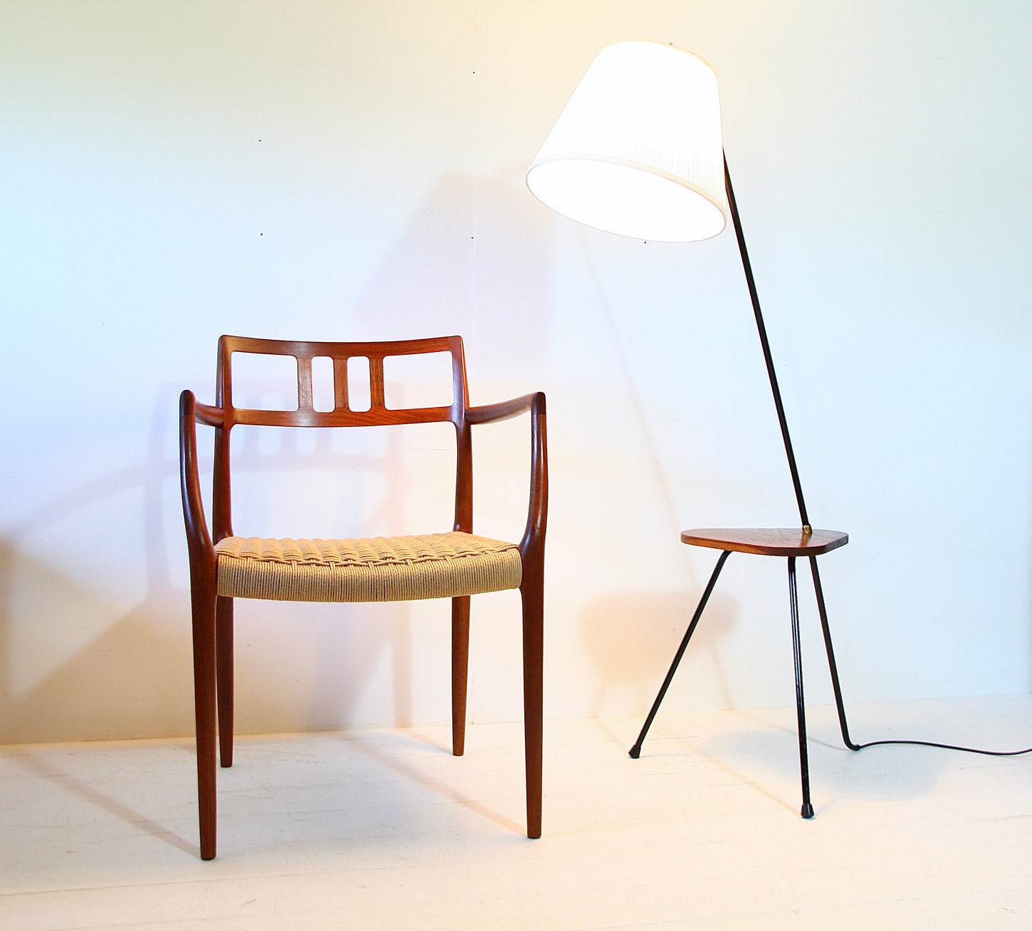Scandinavian Grasshopper Floor Lamp c.1950