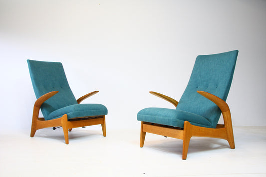 2 Norwegian Rock n Rest Armchairs by Arnestad Bruk c.1960