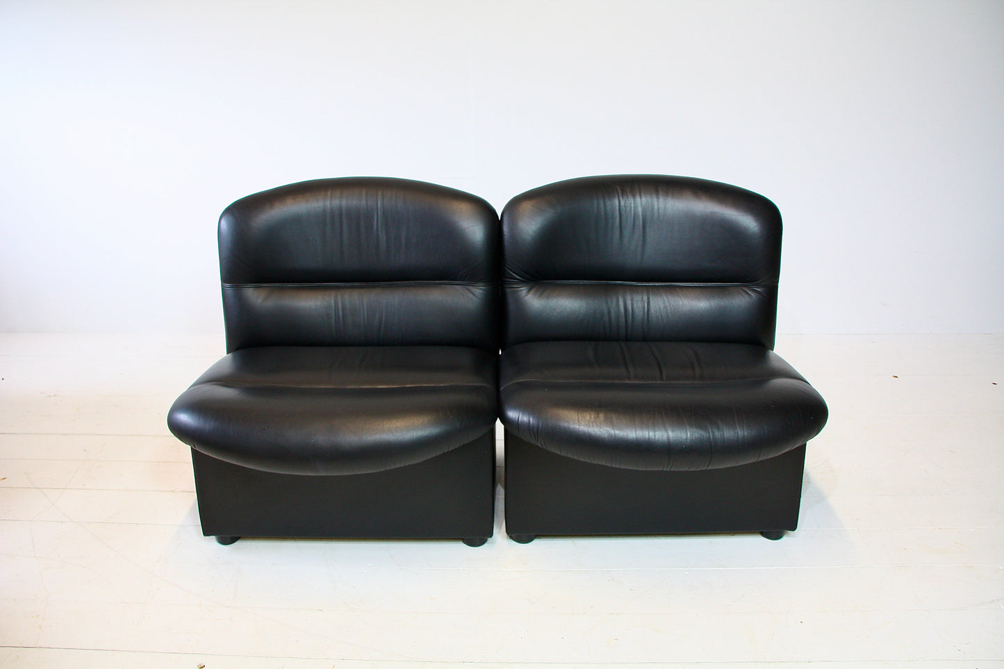 2 Italian Mid Century Leather Lounge Chairs by Vaghi of Italy