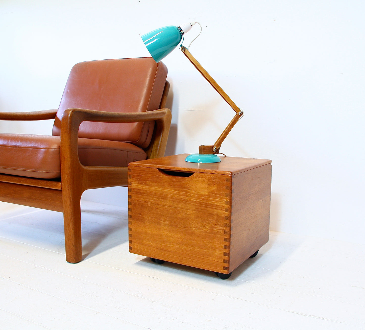 Danish Mid Century Side Table / Storage Box - Teak