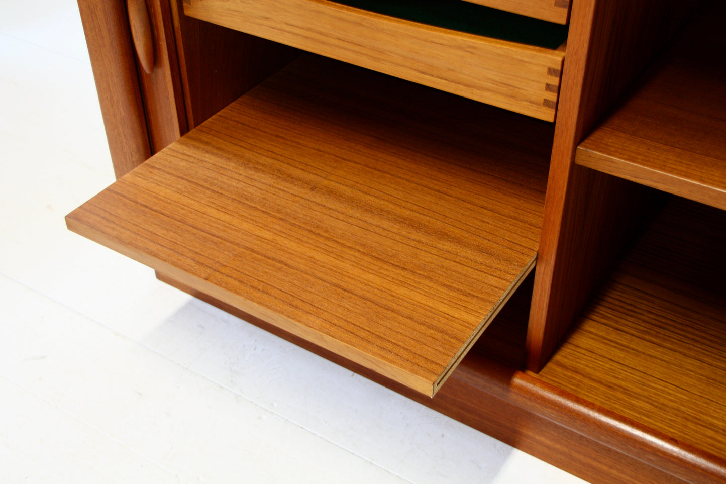 Dyrlund Tambour Door Teak Sideboard - Mid Century Danish