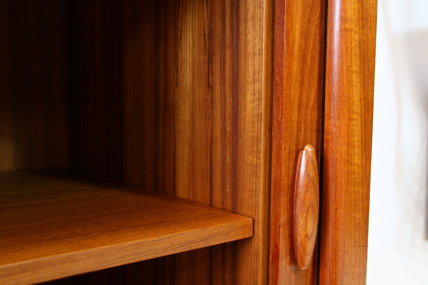 Dyrlund Tambour Door Teak Sideboard - Mid Century Danish