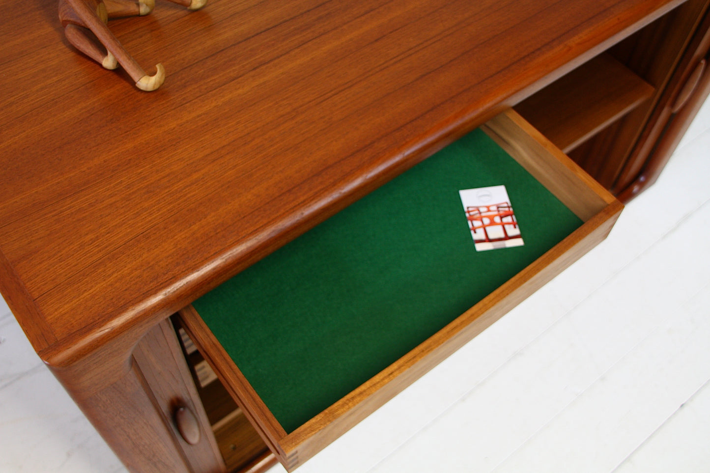 Dyrlund Tambour Door Teak Sideboard - Mid Century Danish