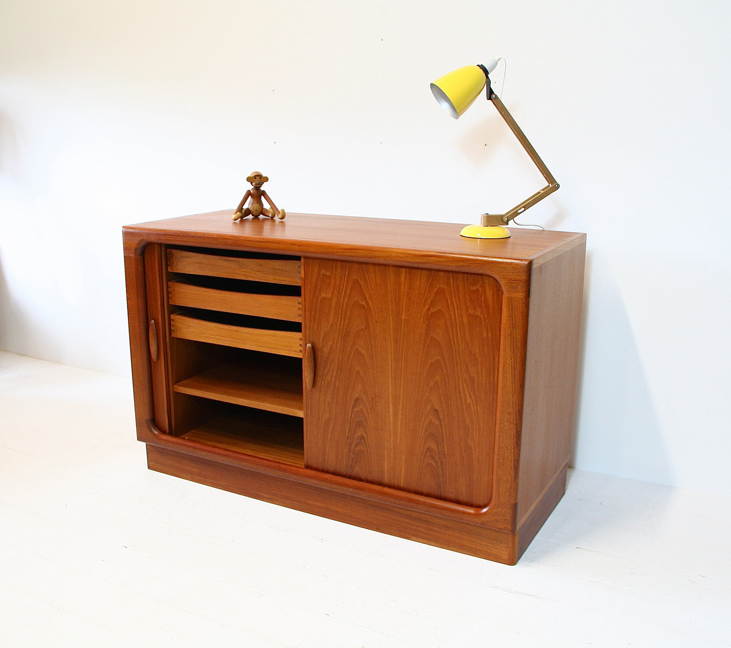 Dyrlund Tambour Door Teak Sideboard - Mid Century Danish
