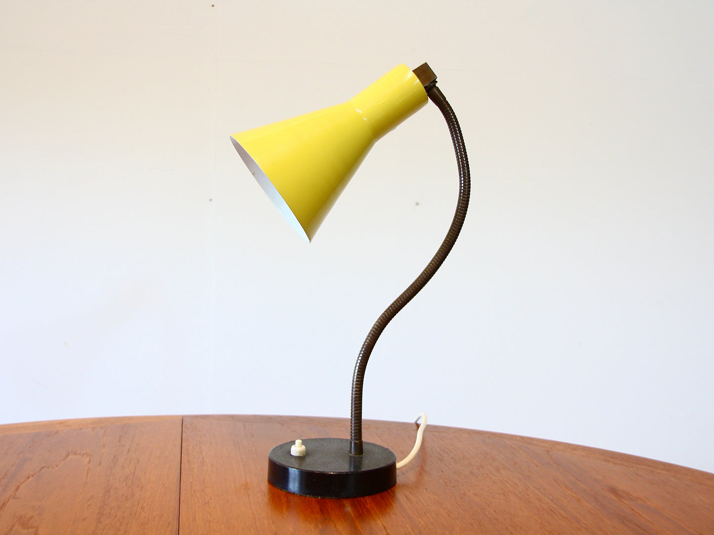 Vintage Yellow Gooseneck Lamp - c.1960