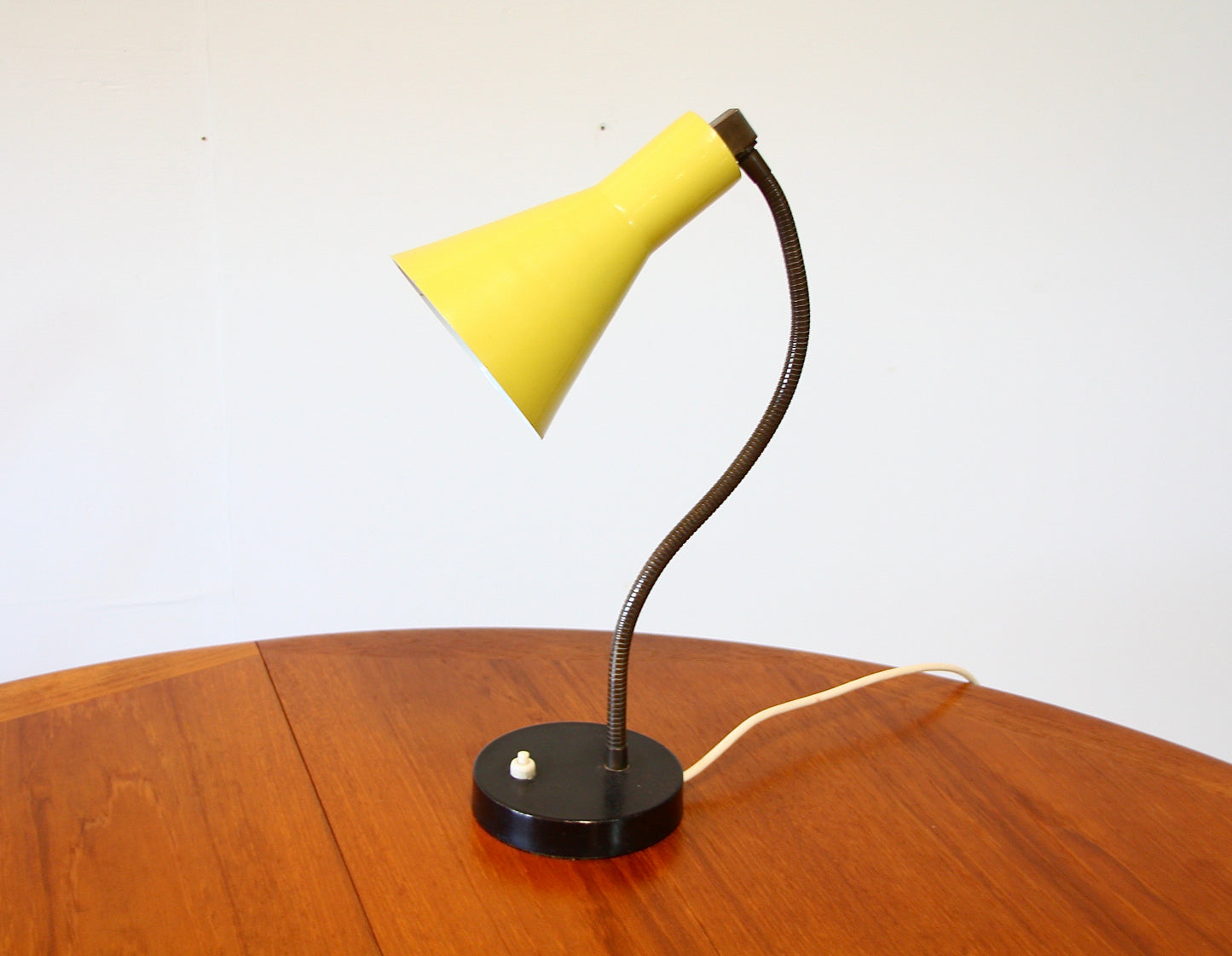 Vintage Yellow Gooseneck Lamp - c.1960