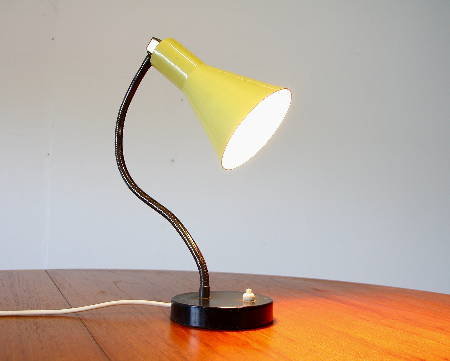 Vintage Yellow Gooseneck Lamp - c.1960