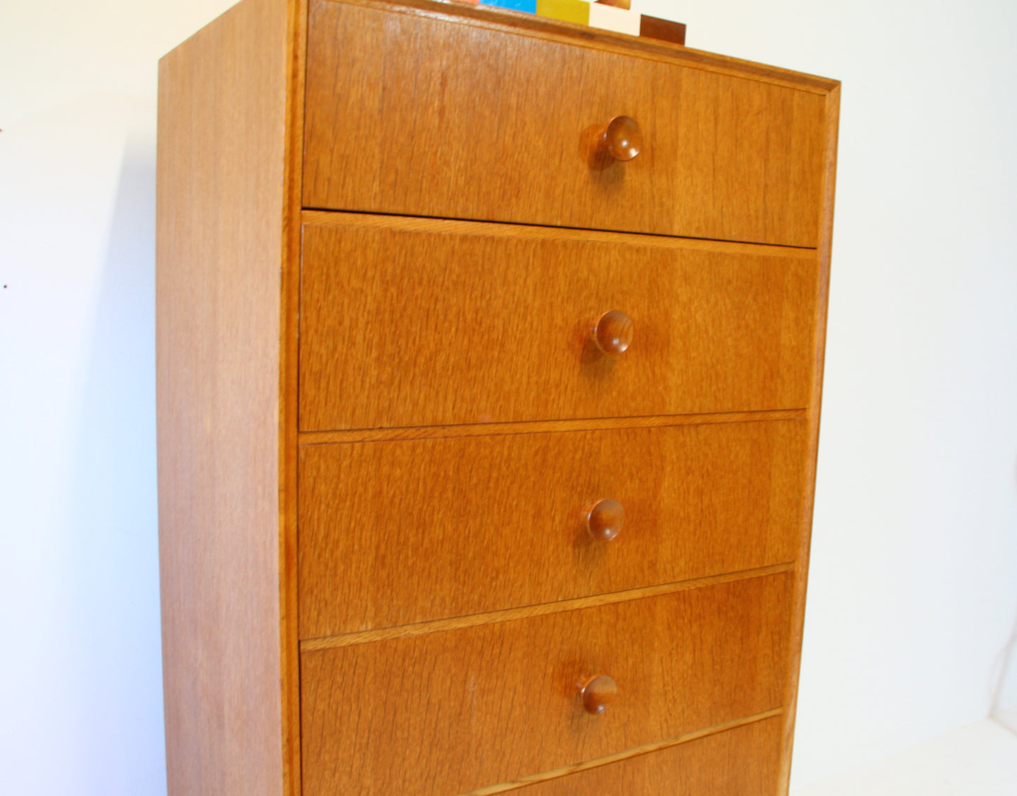 Meredew Tallboy Chest of Drawers in Oak 1960s