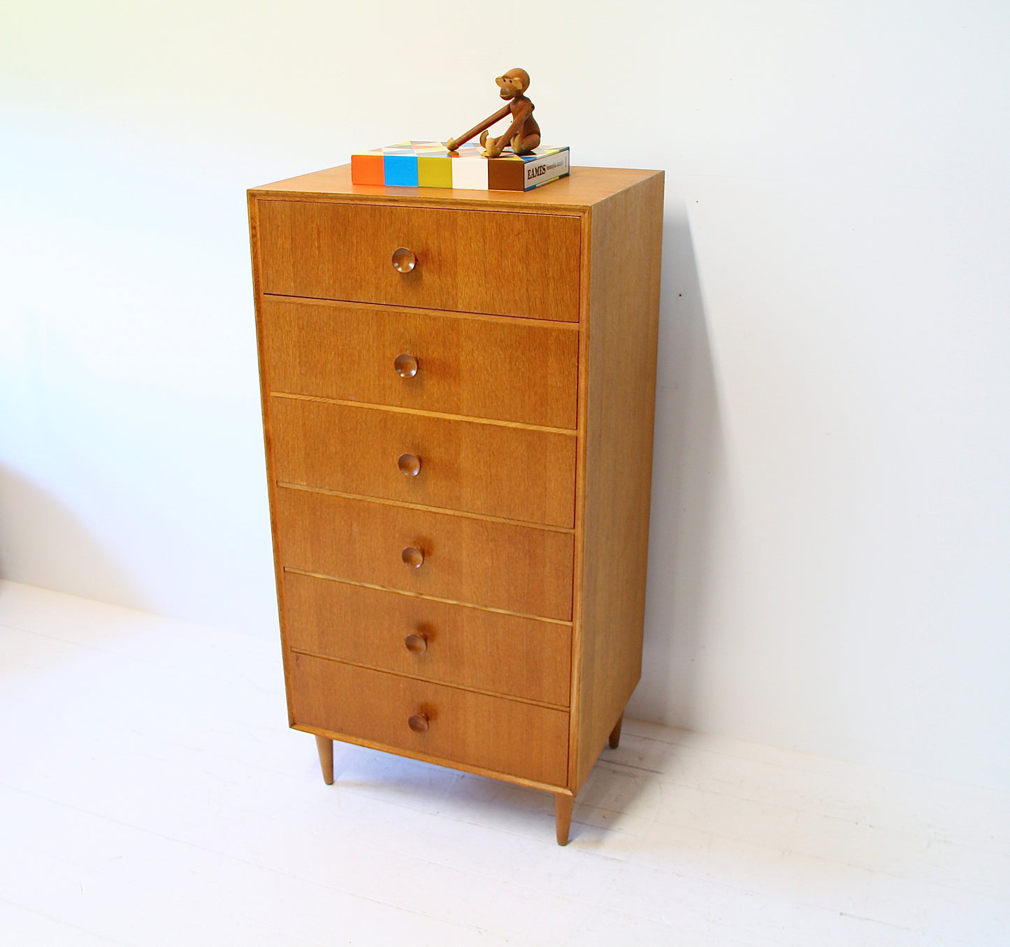 Meredew Tallboy Chest of Drawers in Oak 1960s
