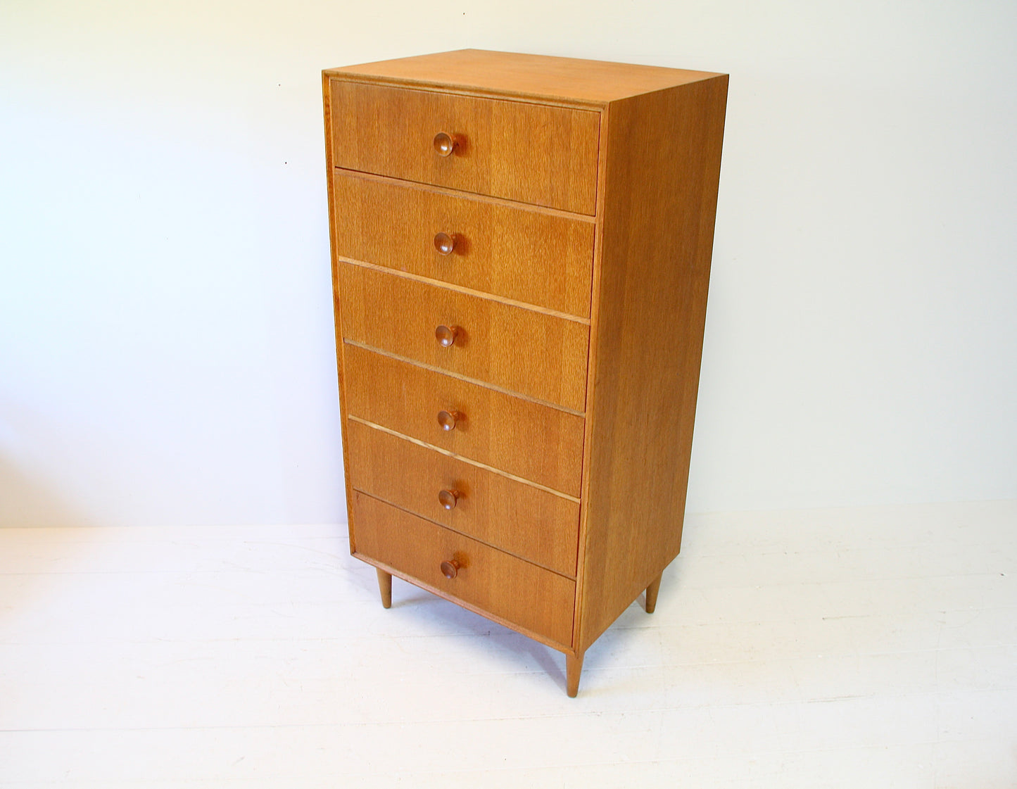 Meredew Tallboy Chest of Drawers in Oak 1960s