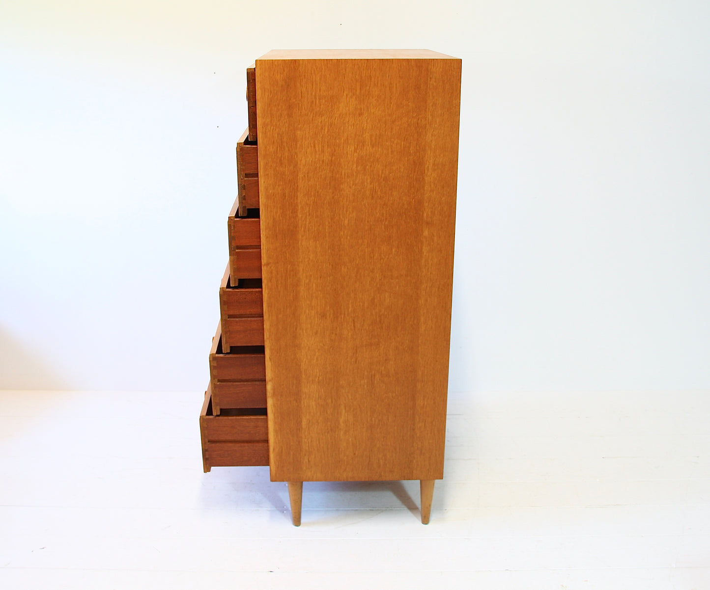 Meredew Tallboy Chest of Drawers in Oak 1960s