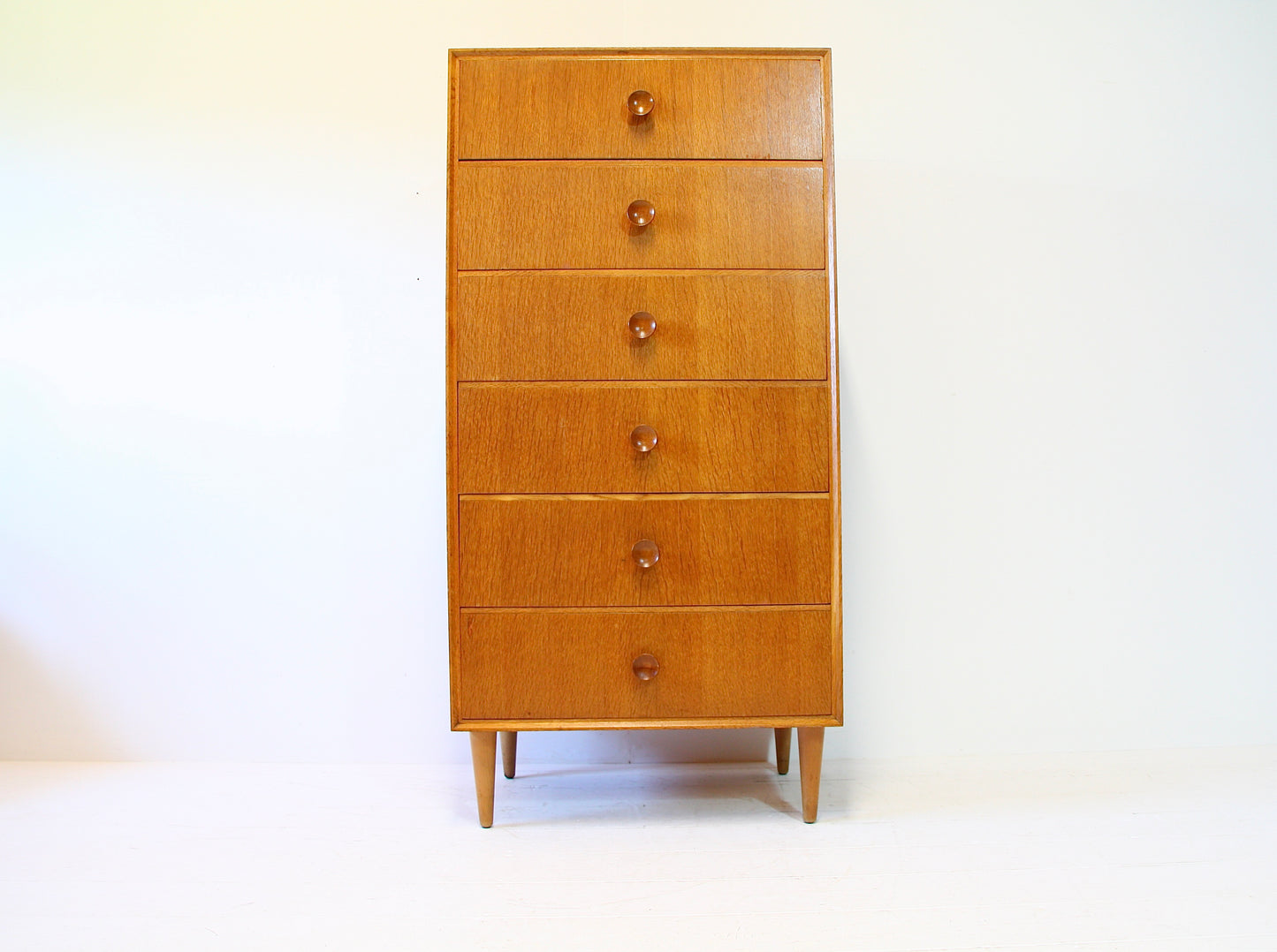 Meredew Tallboy Chest of Drawers in Oak 1960s