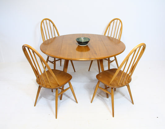 Ercol Model 384 Solid Elm Drop Leaf Dining Table