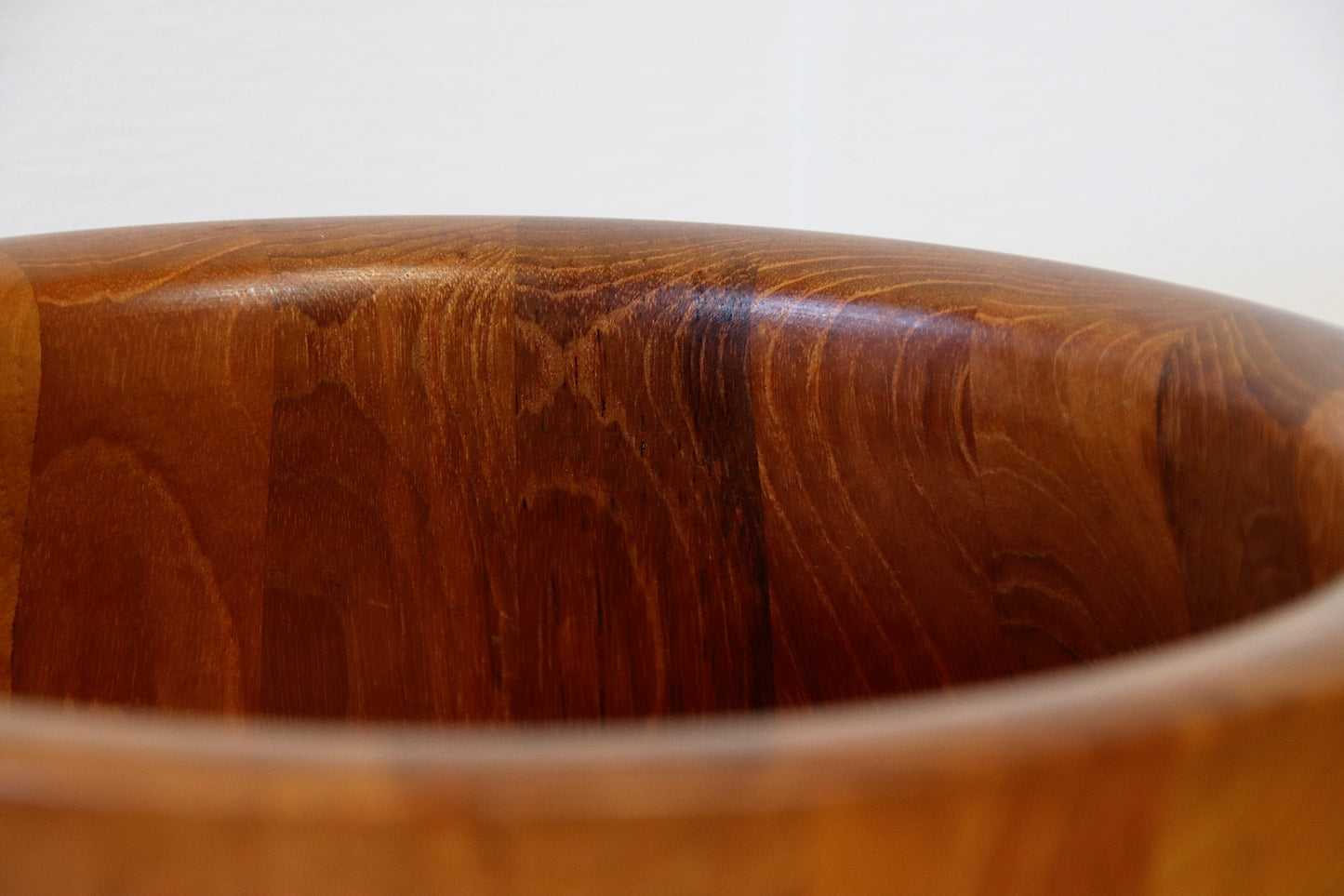 Vintage Danish Solid Teak Staved Bowl by Nissen