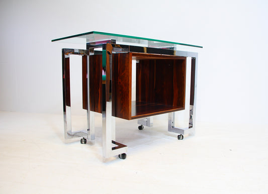 SOLD - Pieff Mandarin Rosewood Bar Trolley 1970s