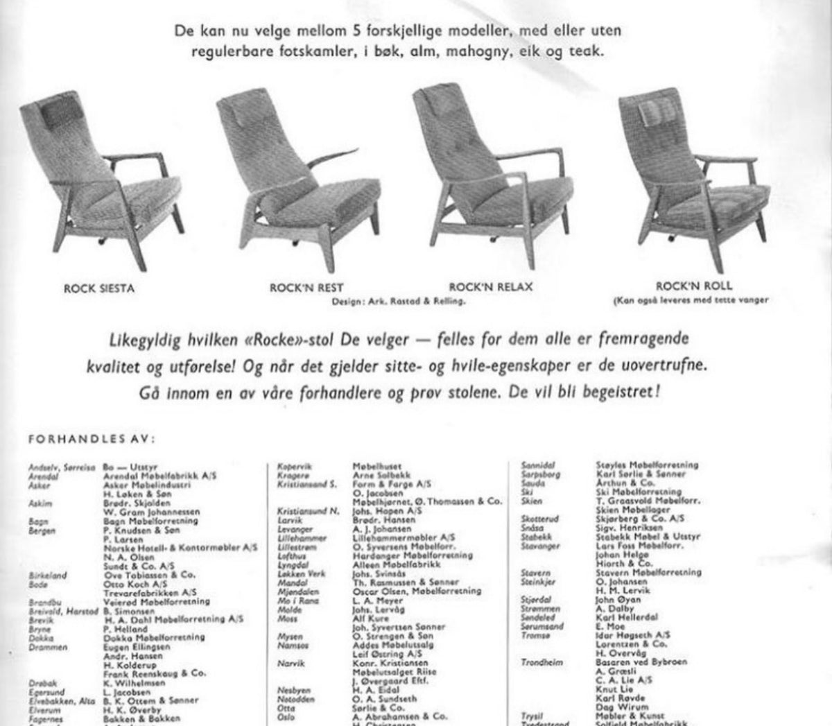 Rock n Rest Armchair & Stool by Arnestad Bruk - Norway c.1950