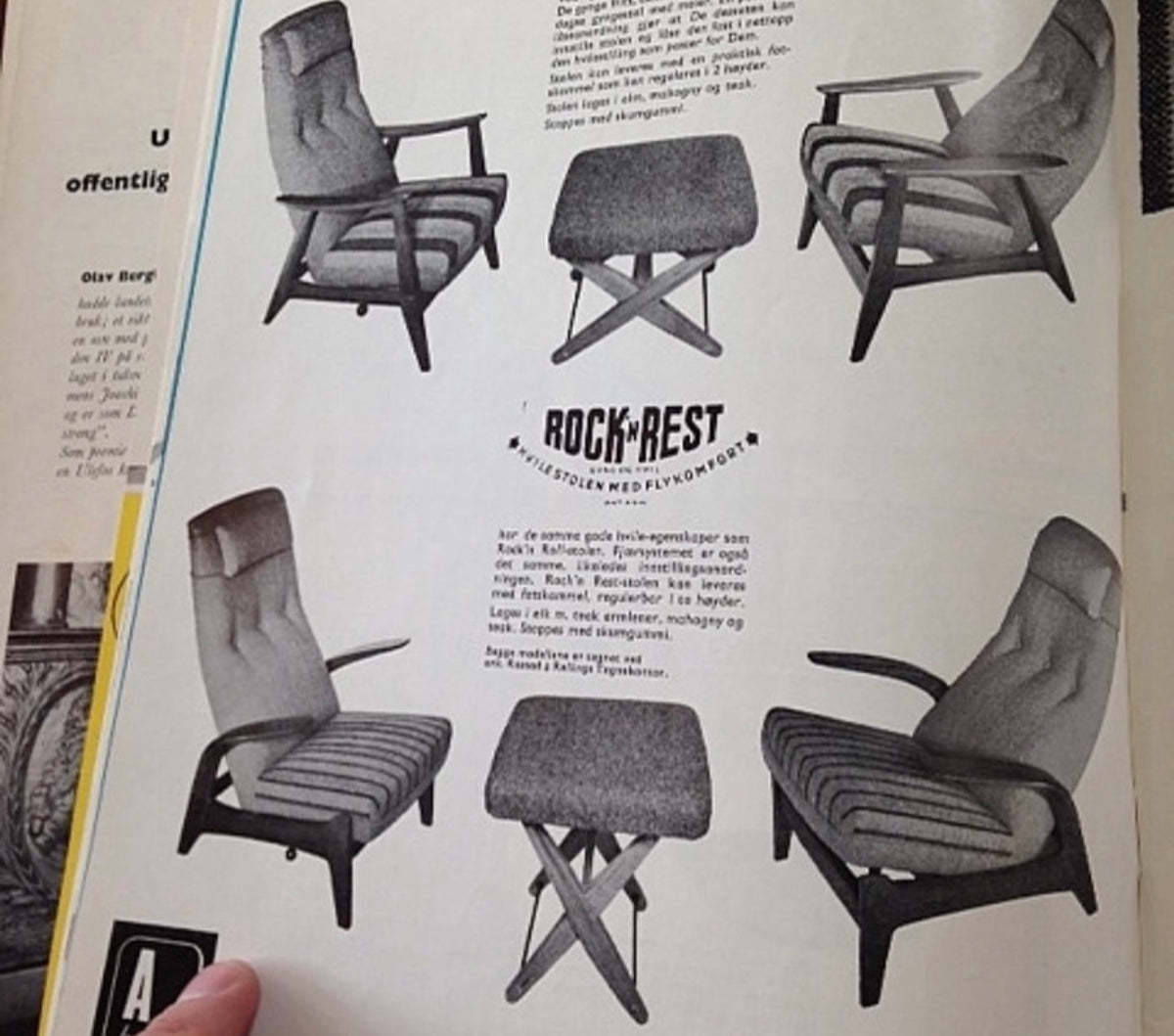 Rock n Rest Armchair & Stool by Arnestad Bruk - Norway c.1950