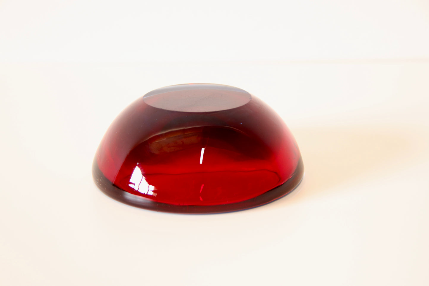 Murano Sommerso Blue & Red Geode Bowl / Dish