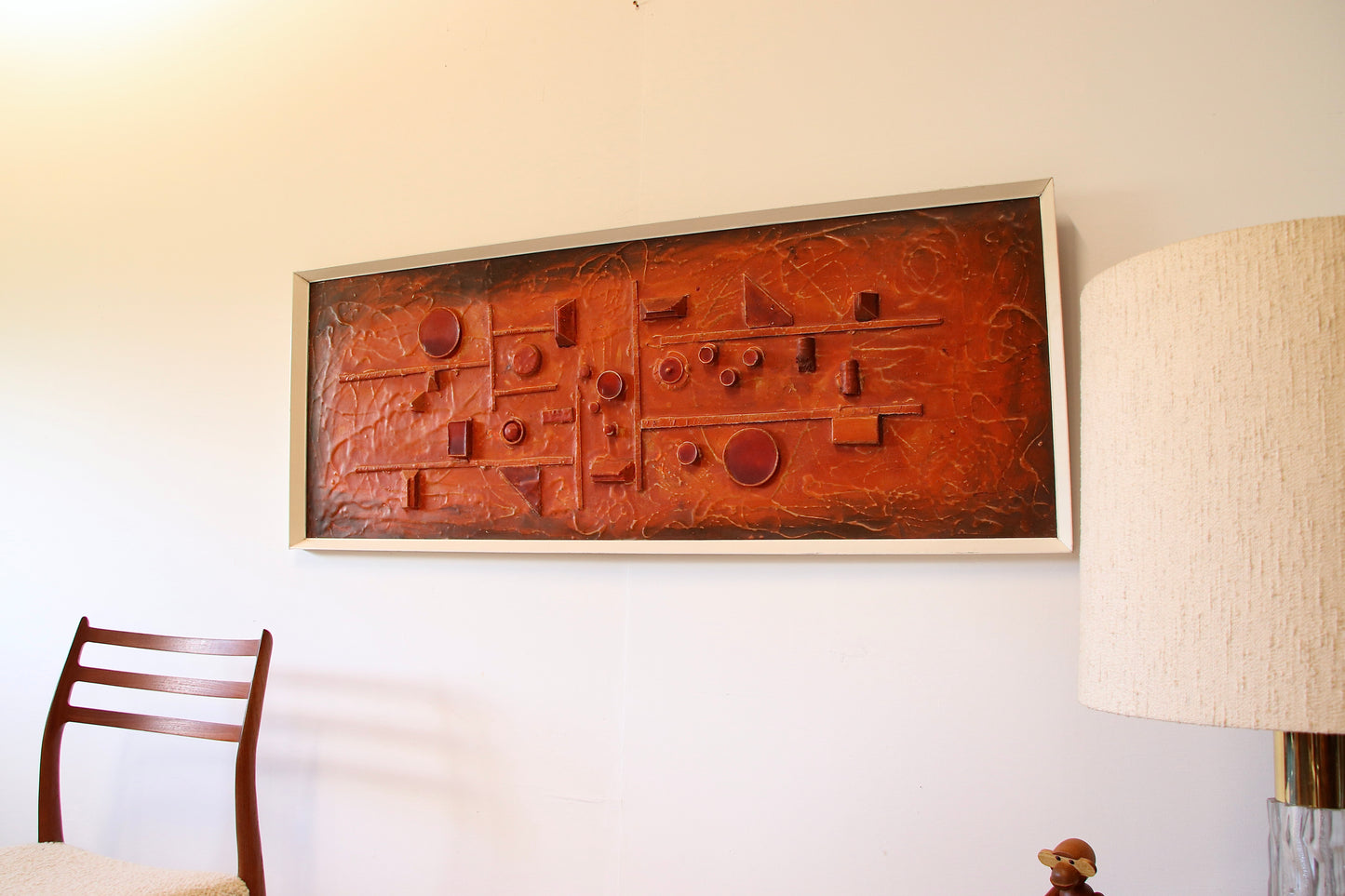 Vintage Abstract Wall Art Relief Sculpture c.1970