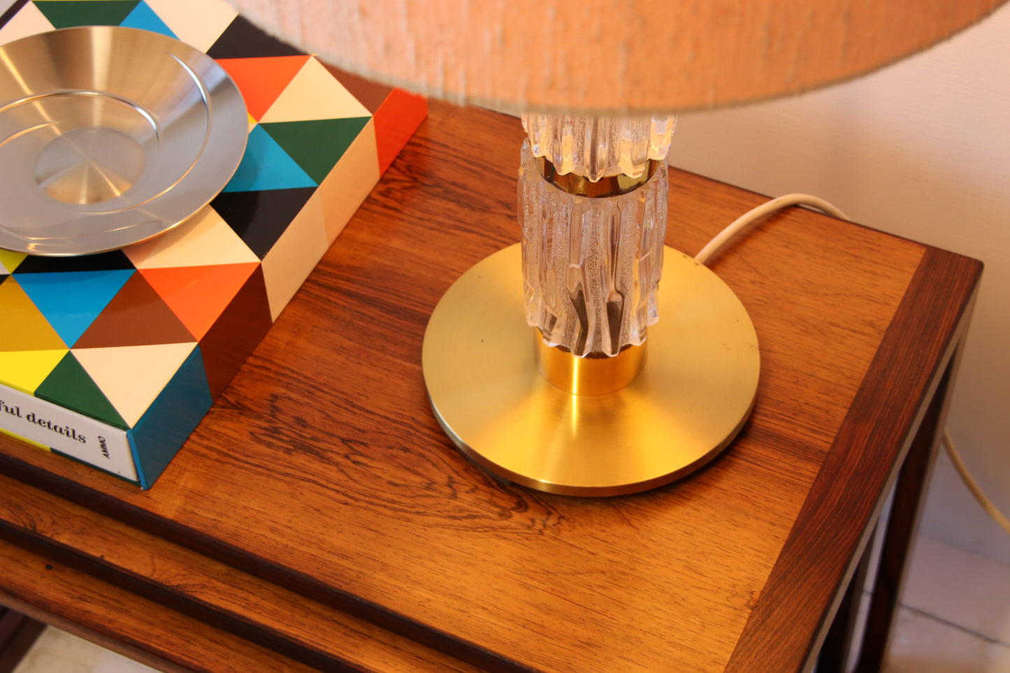 Kaiser Leuchten Glass & Brass Vintage Lamp - Germany c.1960