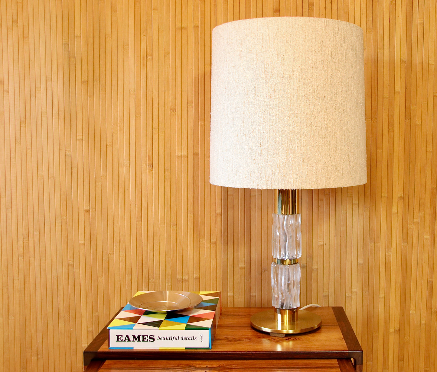 Kaiser Leuchten Glass & Brass Vintage Lamp - Germany c.1960