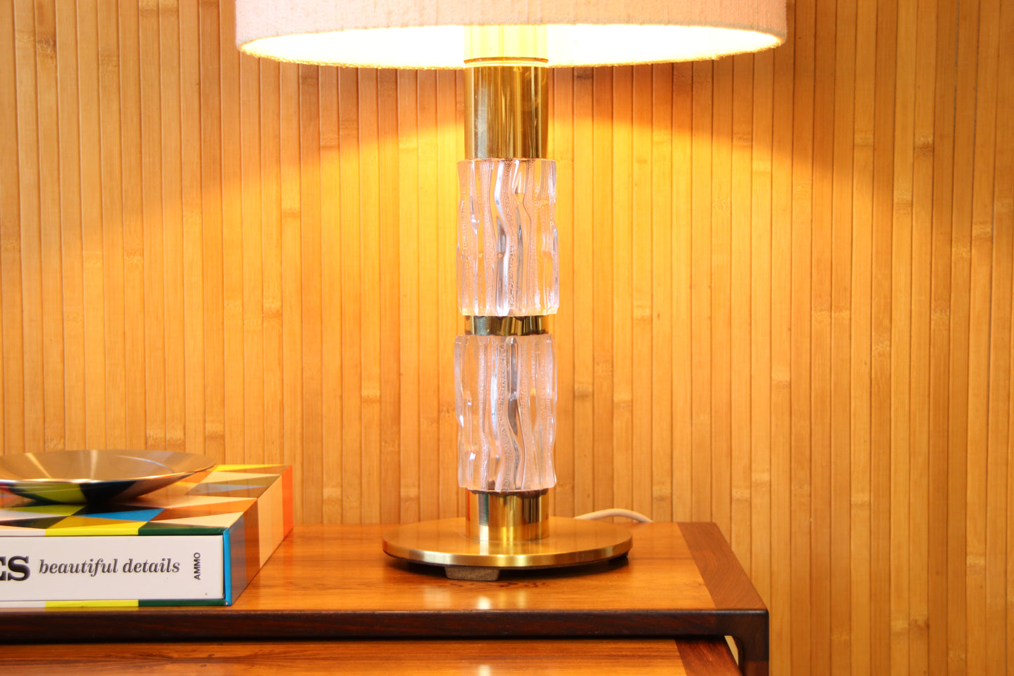 Kaiser Leuchten Glass & Brass Vintage Lamp - Germany c.1960