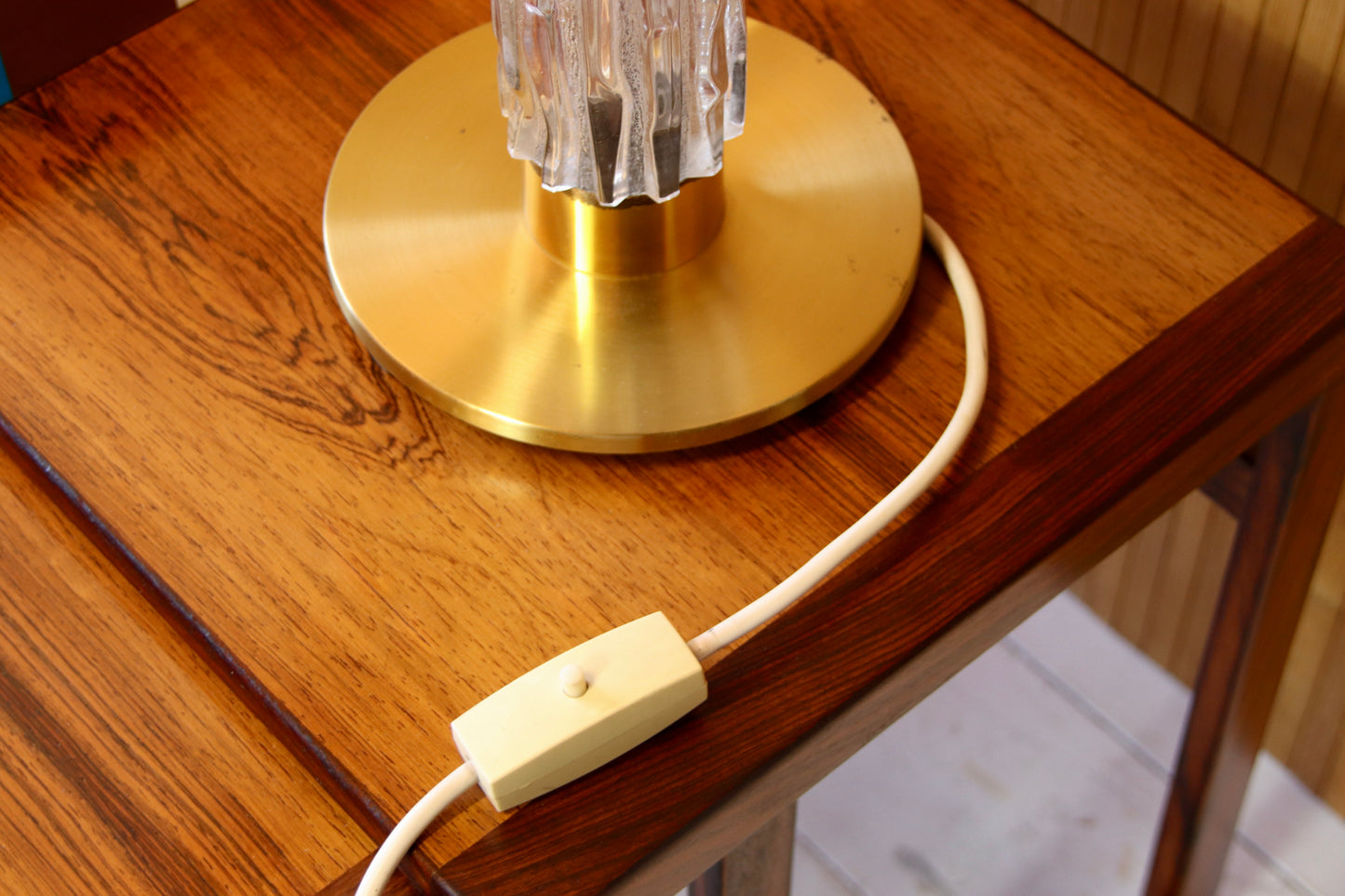 Kaiser Leuchten Glass & Brass Vintage Lamp - Germany c.1960