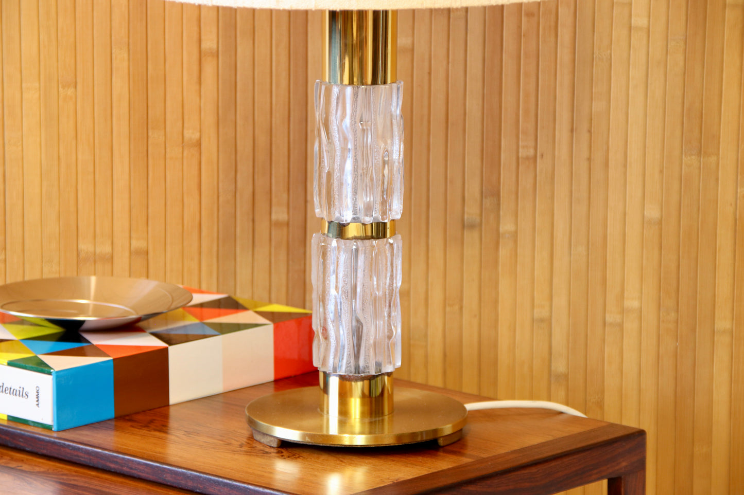 Kaiser Leuchten Glass & Brass Vintage Lamp - Germany c.1960