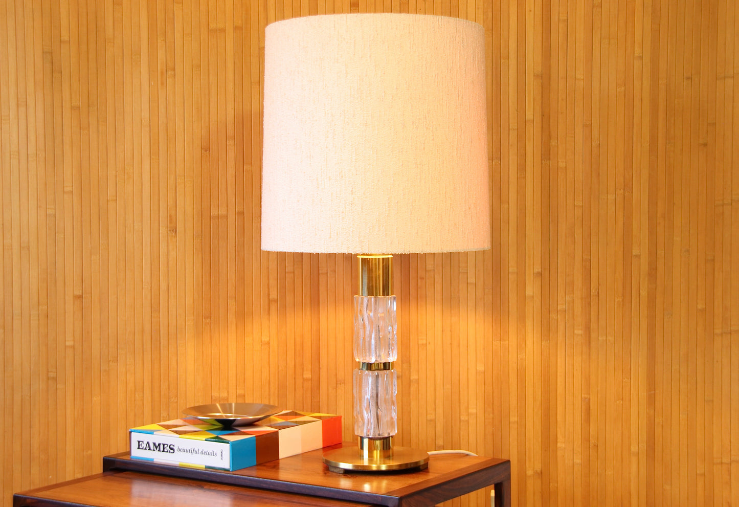 Kaiser Leuchten Glass & Brass Vintage Lamp - Germany c.1960