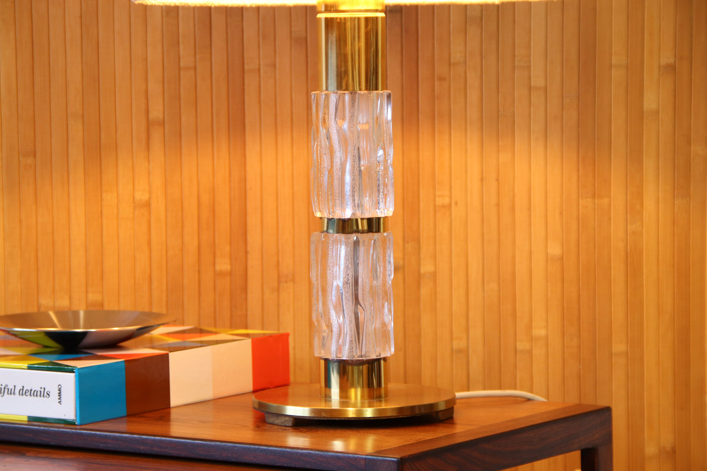 Kaiser Leuchten Glass & Brass Vintage Lamp - Germany c.1960