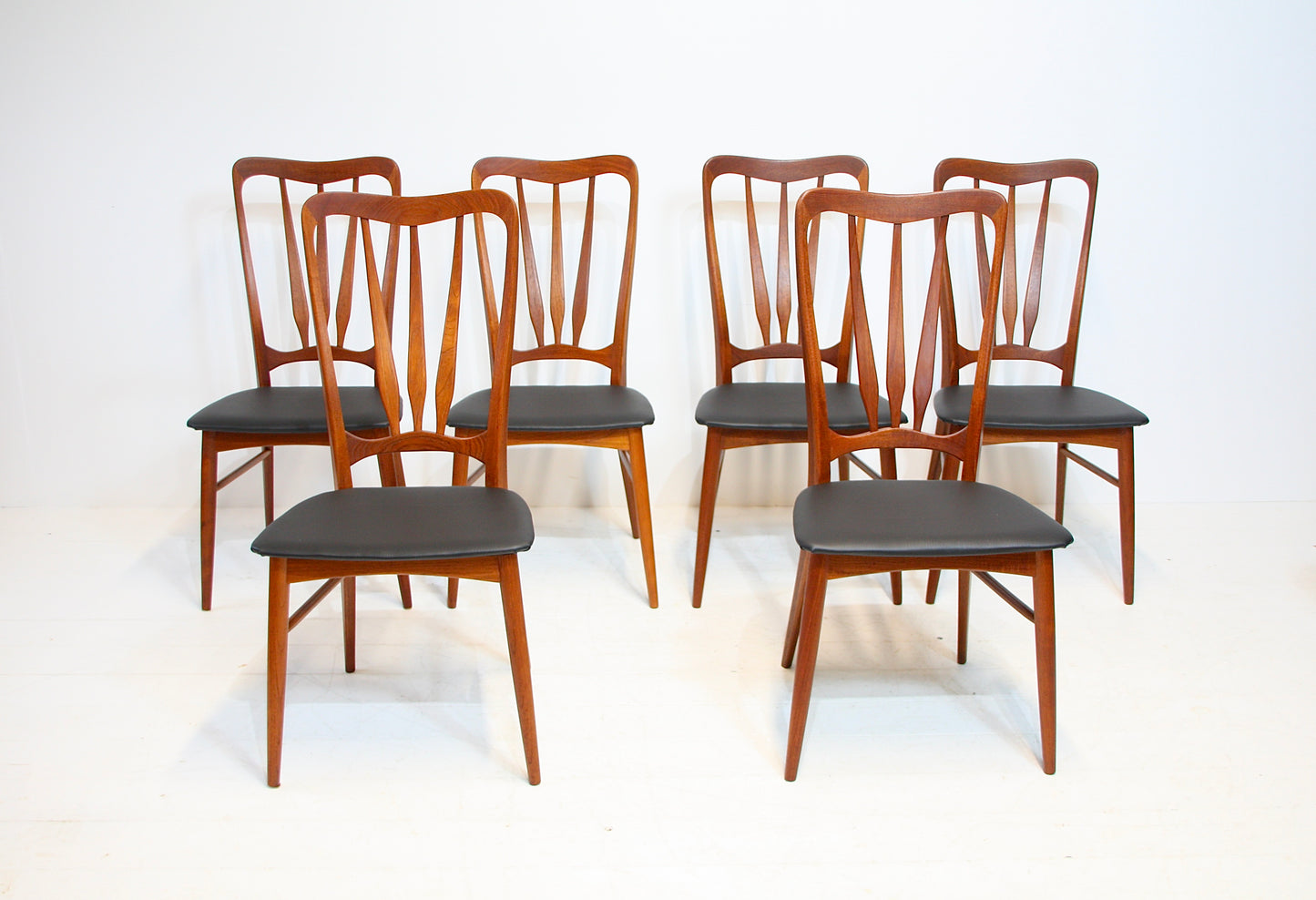 6 Ingrid Teak Dining Chairs by Niels Koefoed - Denmark c.1960