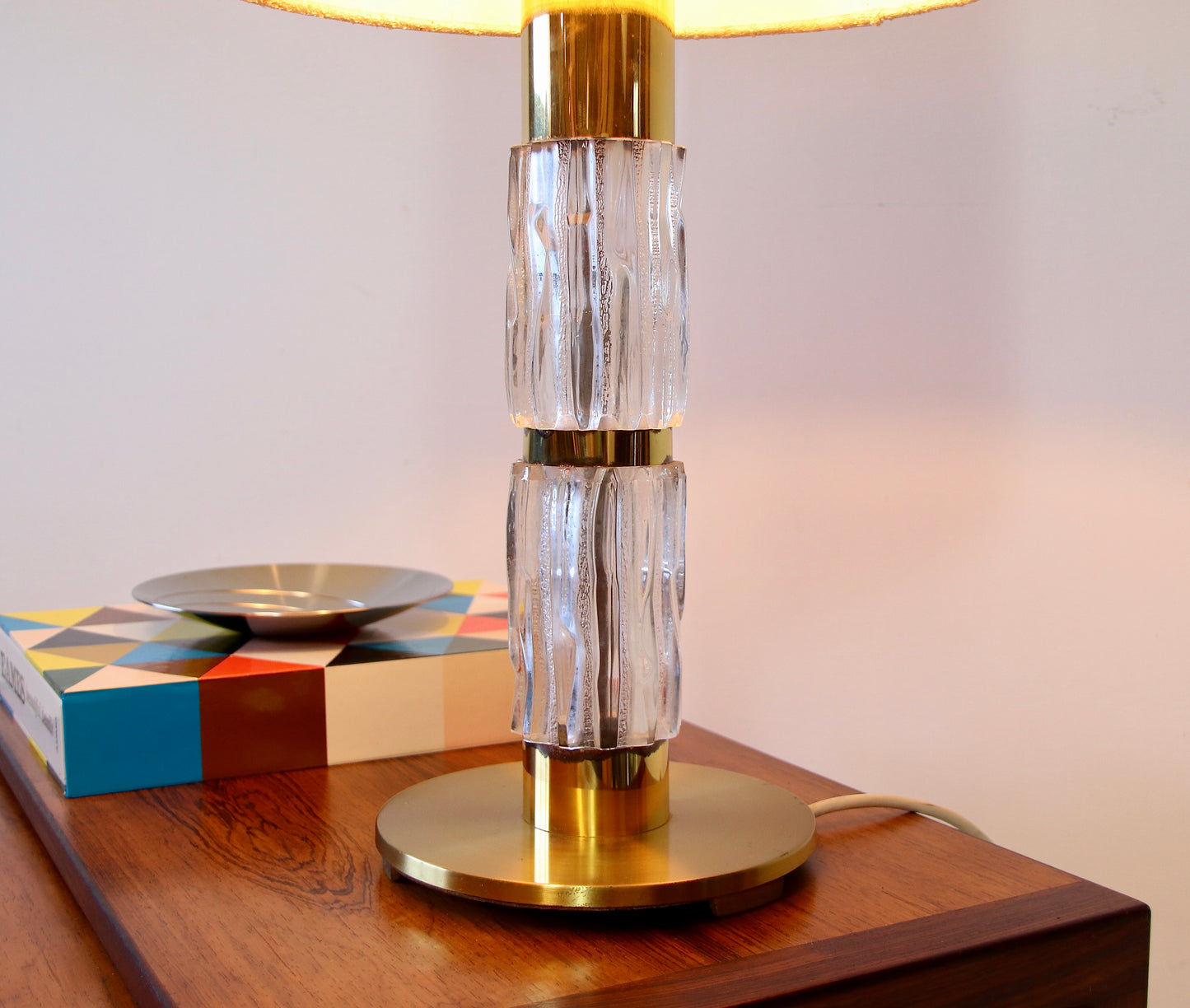 Kaiser Leuchten Glass & Brass Vintage Lamp - Germany c.1960