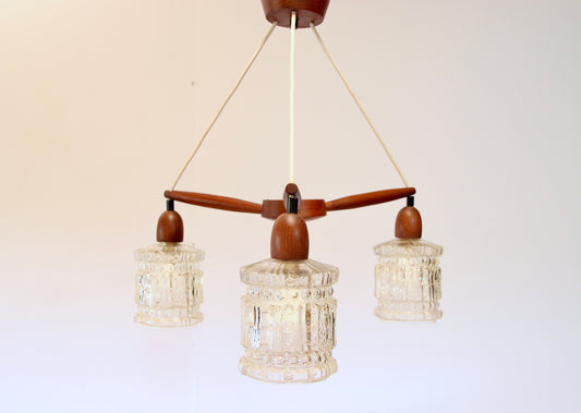 Danish Mid Century Ceiling Pendant Light - Teak