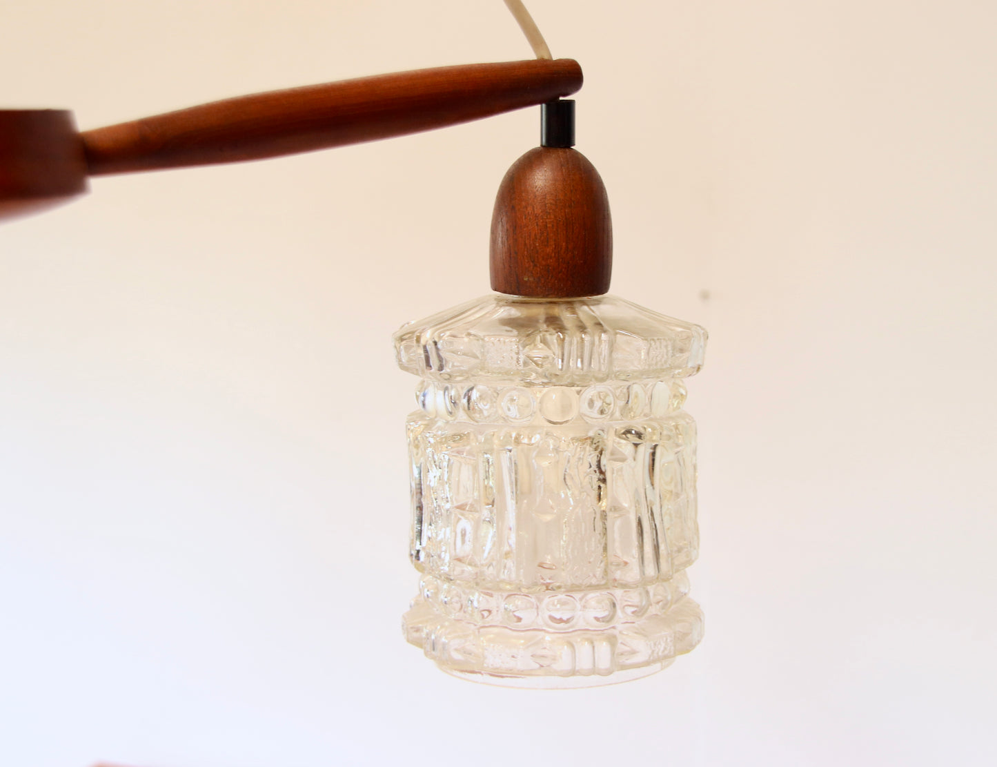 Danish Mid Century Ceiling Pendant Light - Teak