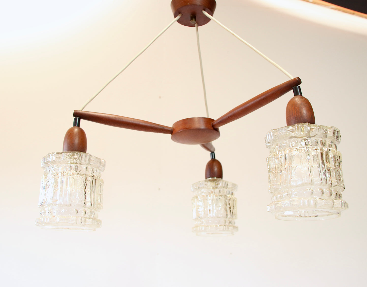 Danish Mid Century Ceiling Pendant Light - Teak