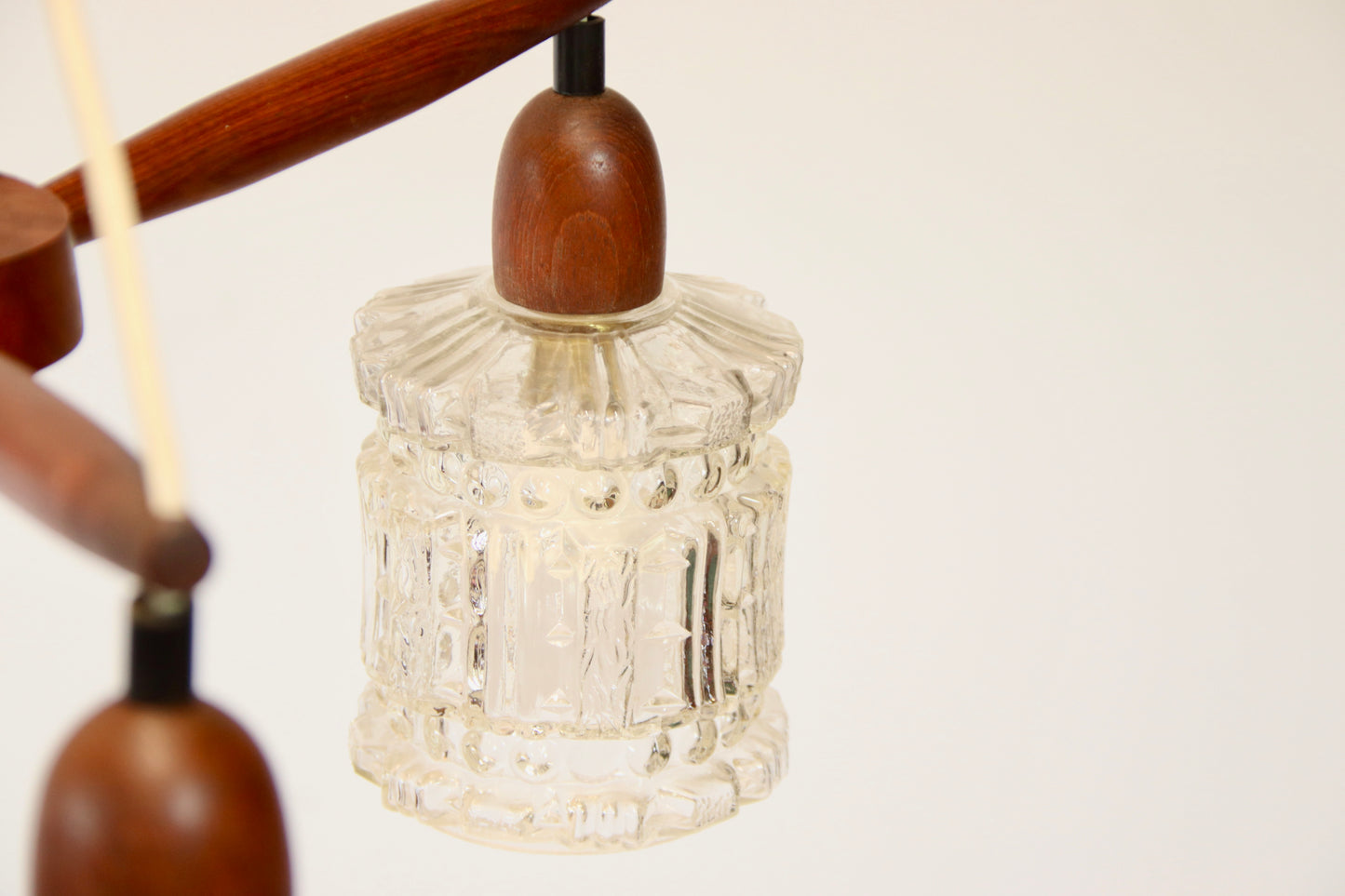 Danish Mid Century Ceiling Pendant Light - Teak