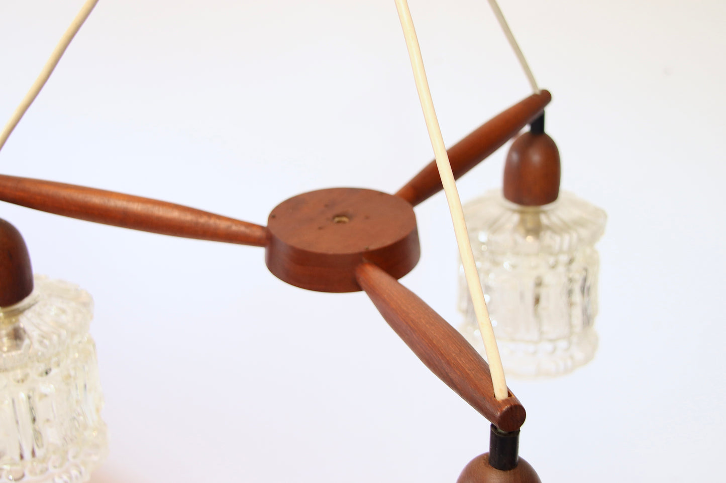 Danish Mid Century Ceiling Pendant Light - Teak