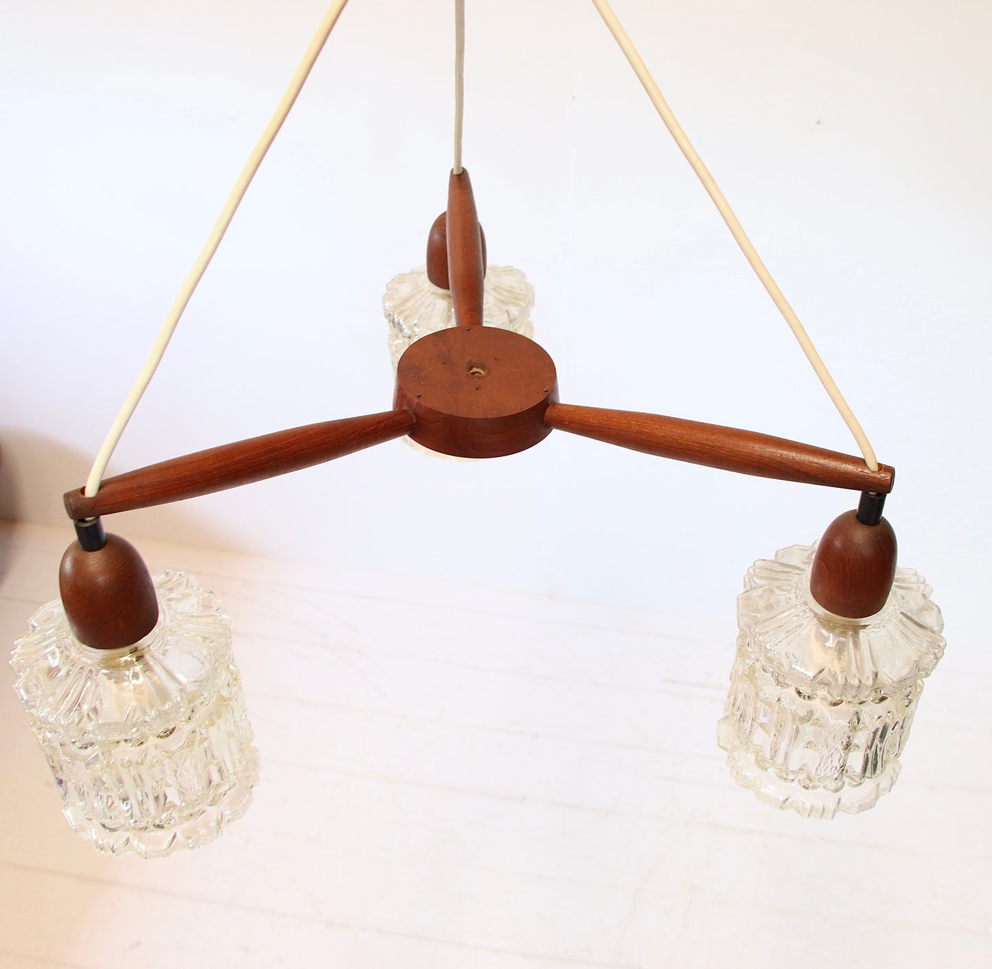 Danish Mid Century Ceiling Pendant Light - Teak